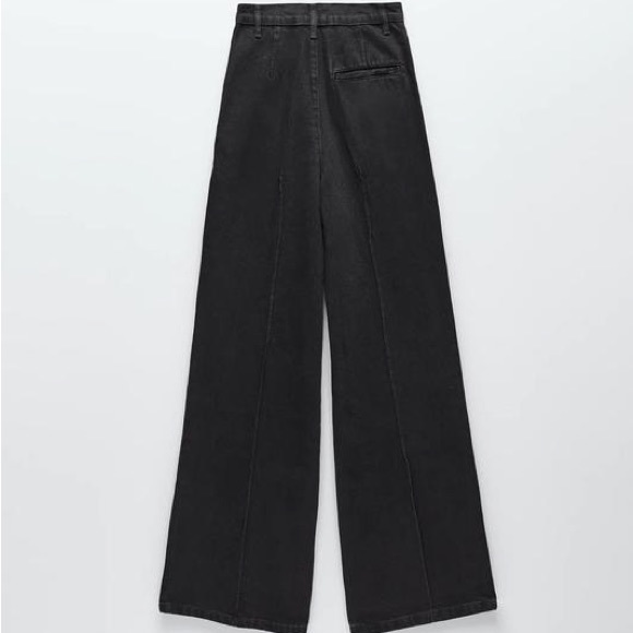 ZARA pleated wide leg denim pants JEANS - Picture 3 of 8